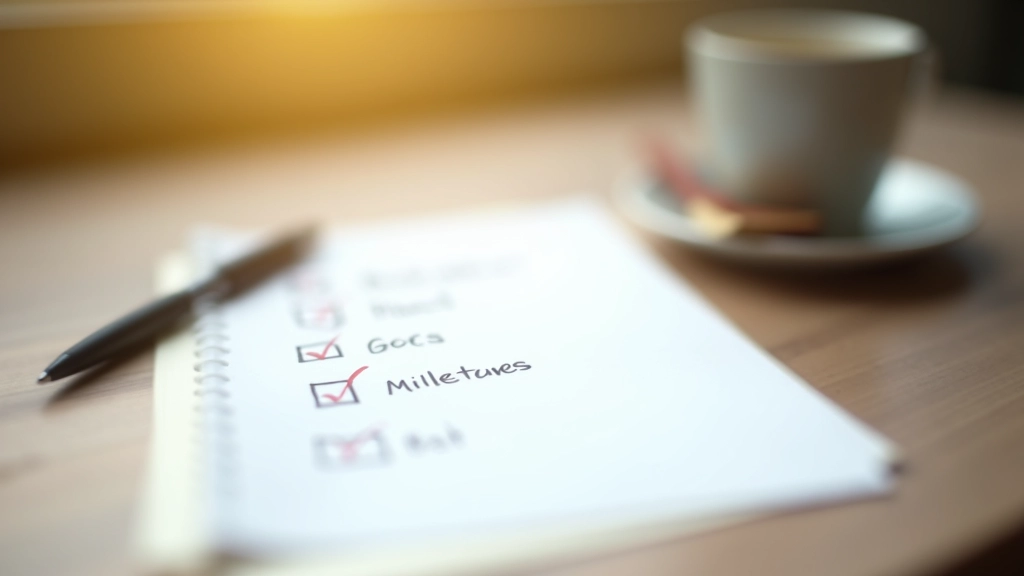 Handwritten list of milestone achievements with dates and brief notes on accomplishment