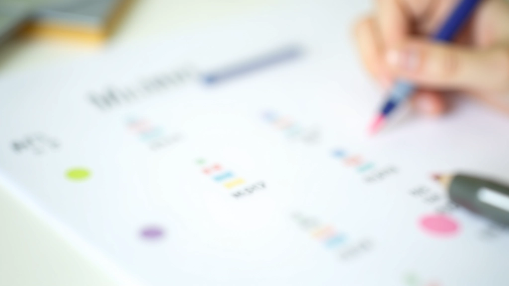 Close-up of progress tracking chart with colored markers and handwritten notes indicating achievement milestones