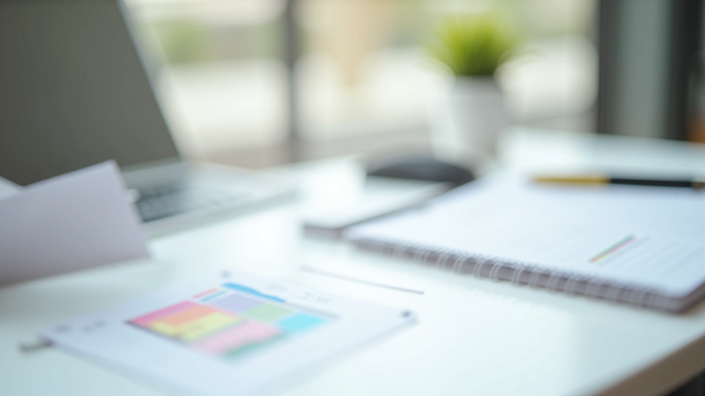 Structured goal planning workspace with organizational tools and tracking materials